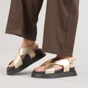 Womens Adira Cross Strap Sandals Gold