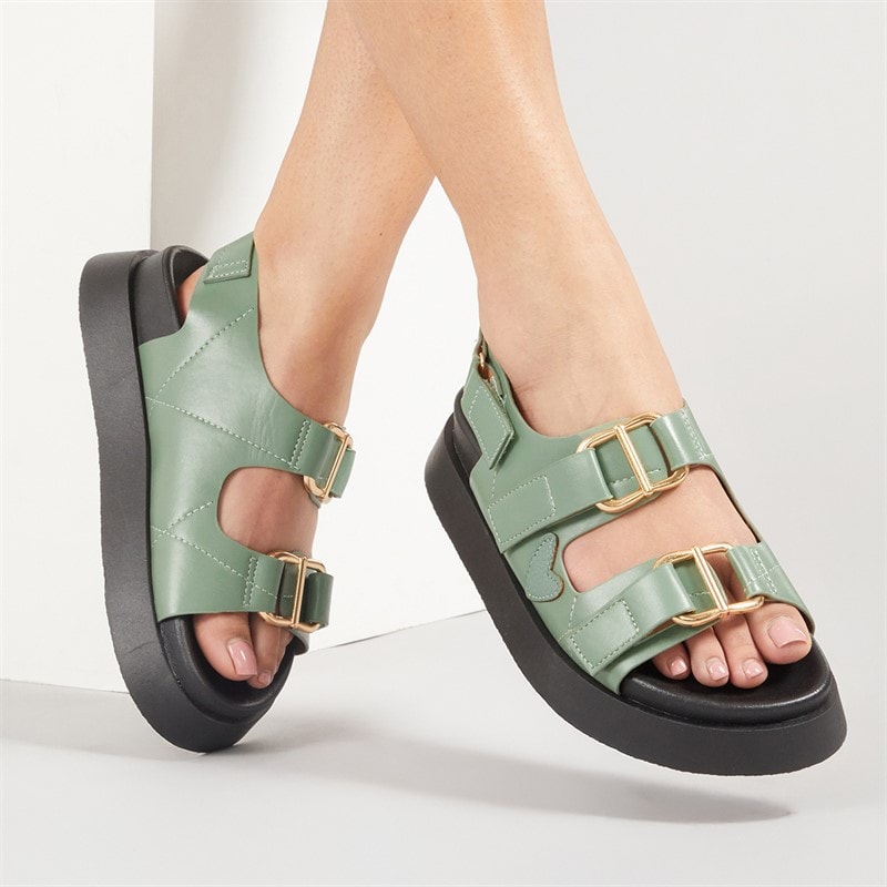 L'amore Couture Womens Alara Sandals Green