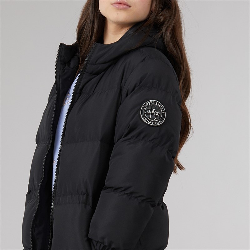 Girls Lola Short Puffer Black - Image 3