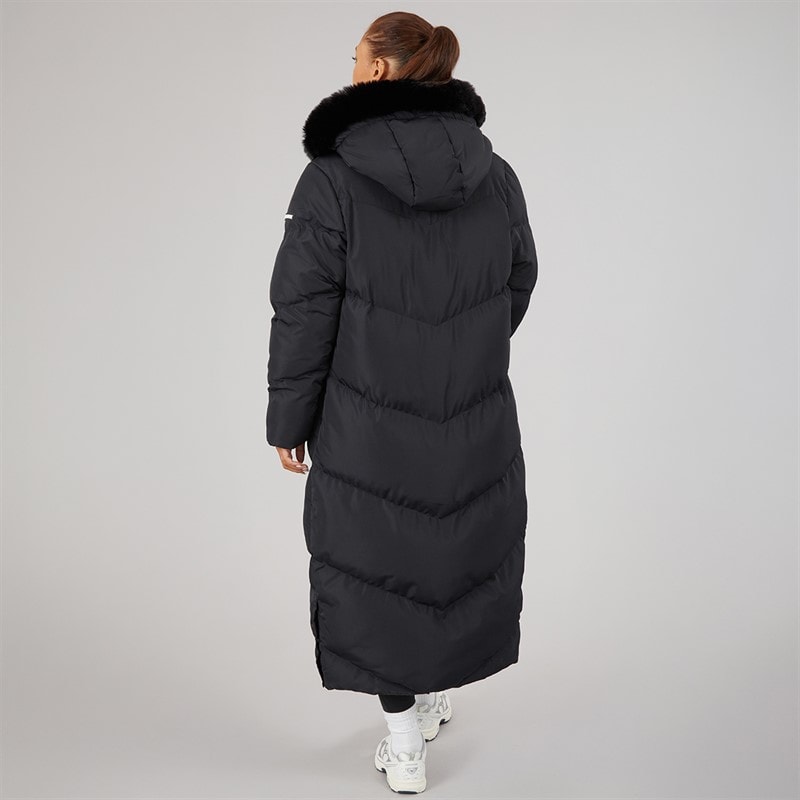 Womens Madison Long Puffer Coat Black - Image 2