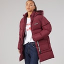 Womens Liana Short Puffer Coat Wine