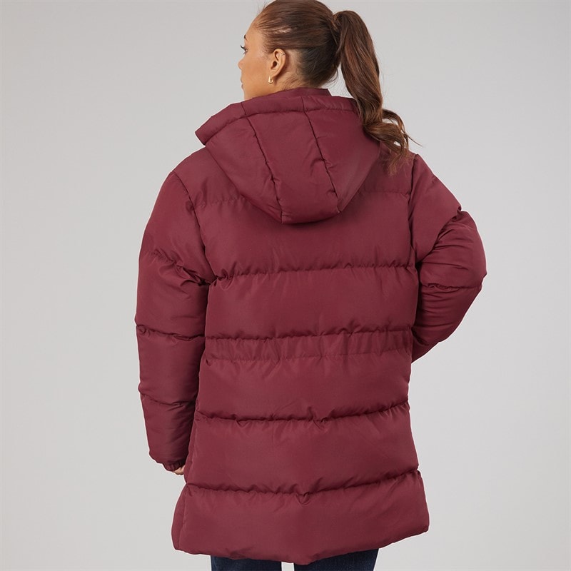 Womens Liana Short Puffer Coat Wine - Image 2