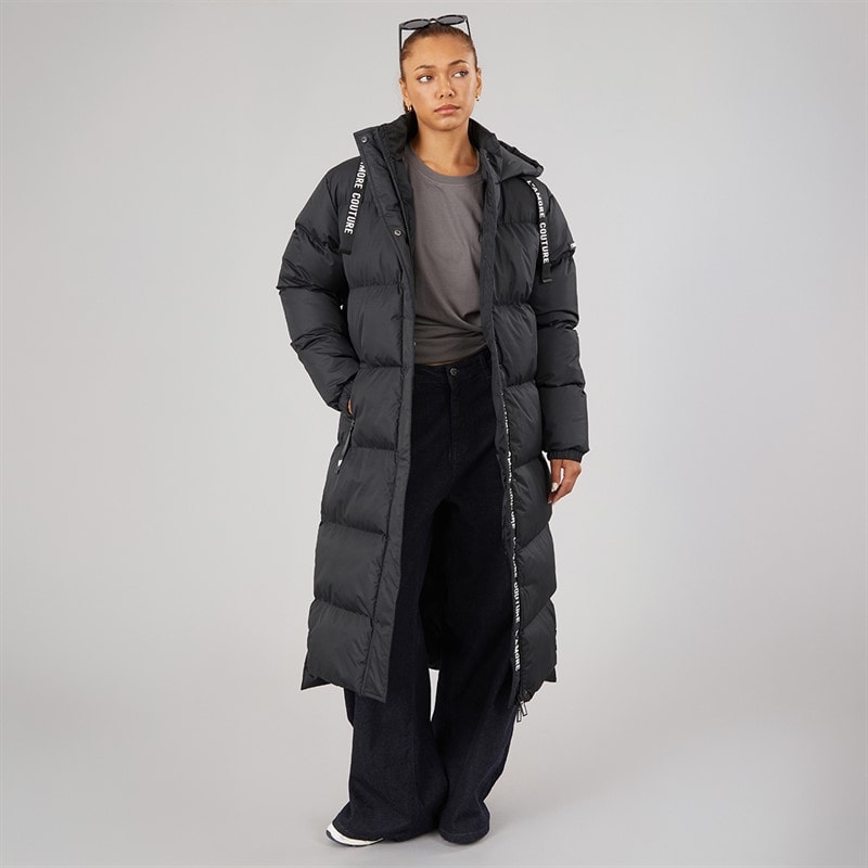 Womens Bloomingdale Long Puffer Coat Black - Image 4
