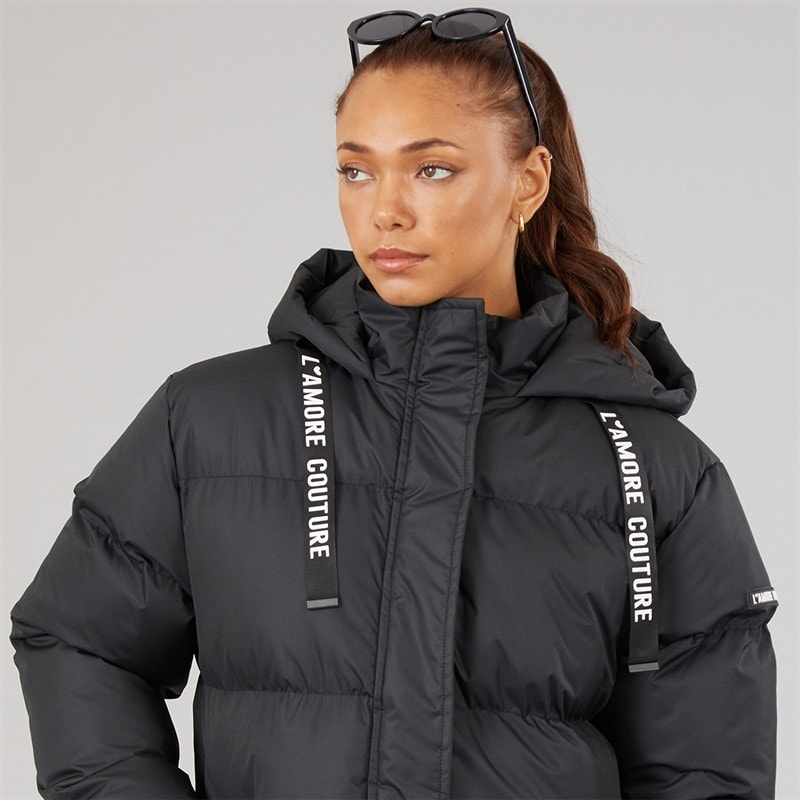 Womens Bloomingdale Long Puffer Coat Black - Image 5