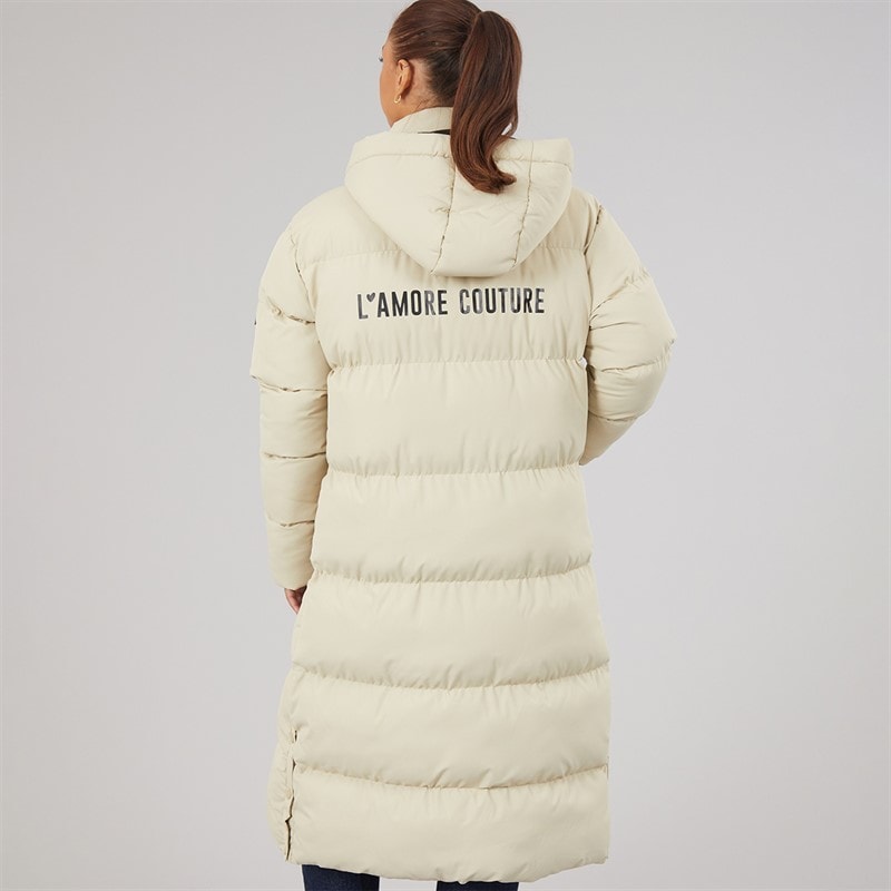 Womens Kansas Long Puffer Coat Sage - Image 2