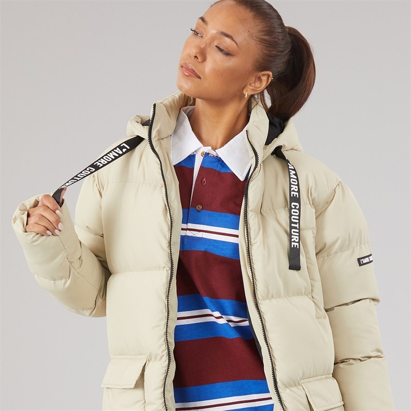 Womens Kansas Long Puffer Coat Sage - Image 5