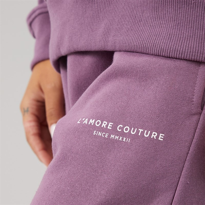 Womens Novalie Wide Leg Joggers Grape - Image 3