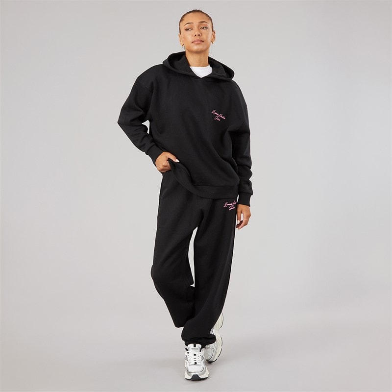 Womens Feel Good Club Hoodie And Joggers Tracksuit Black - Image 2