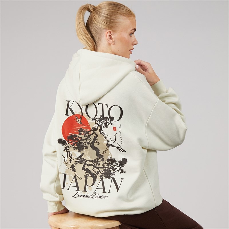 L'amore Couture Womens Japan Hoodie Cream