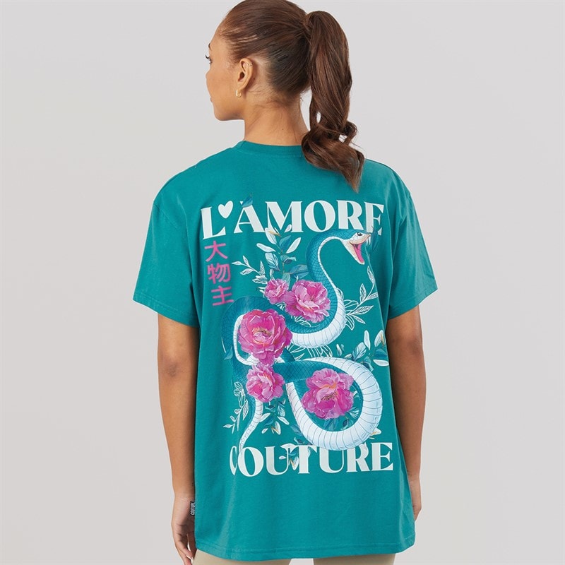 Womens Yara Oversized T-Shirt Teal - Image 3