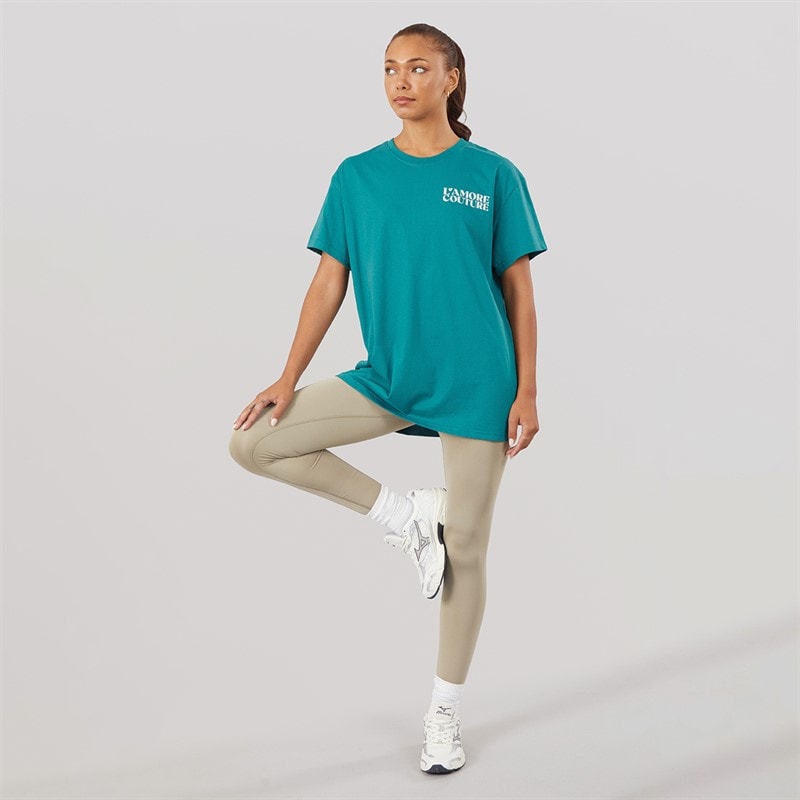 Womens Yara Oversized T-Shirt Teal - Image 4