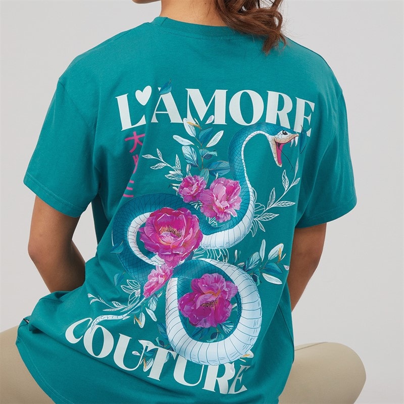 Womens Yara Oversized T-Shirt Teal - Image 5