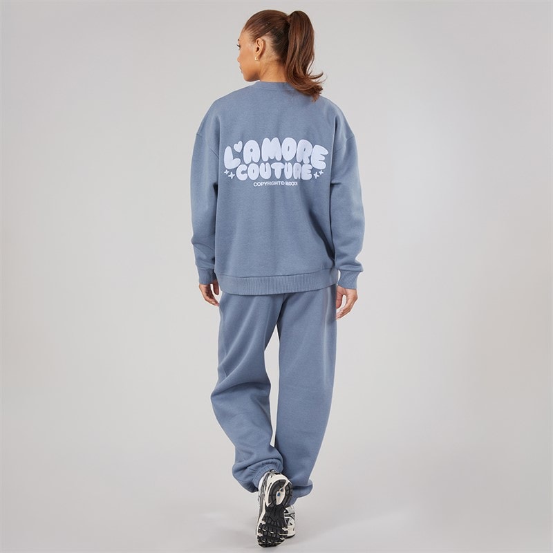 Womens Breia Sweatshirt And Joggers Tracksuit Stone Blue - Image 3