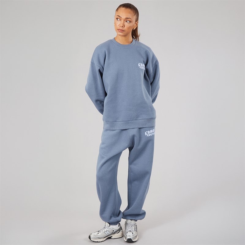 Womens Breia Sweatshirt And Joggers Tracksuit Stone Blue - Image 4