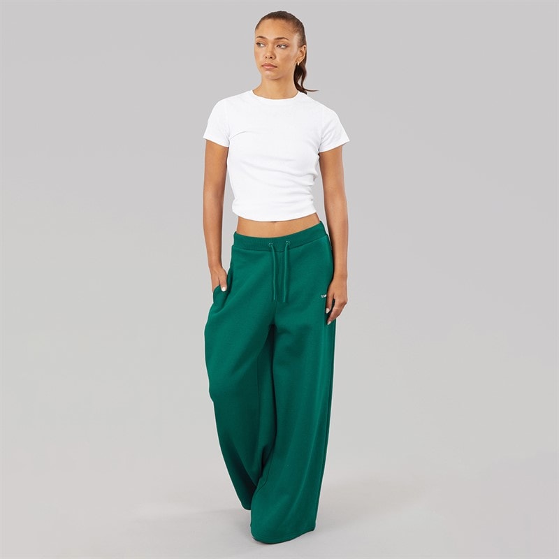 Womens Orielle Wide Leg Joggers Green - Image 3