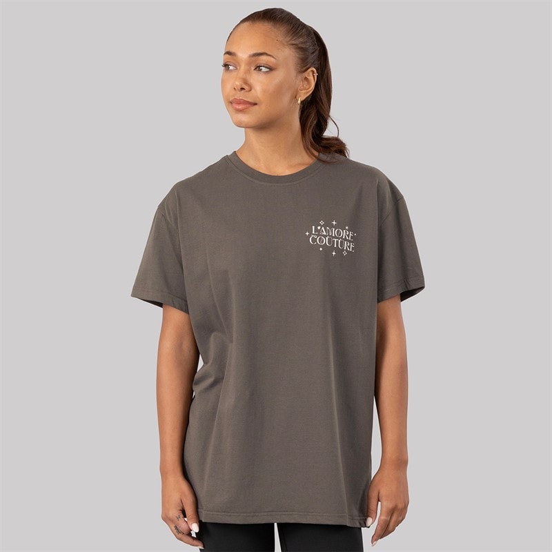 Womens Juniper Oversized T-Shirt Charcoal - Image 2