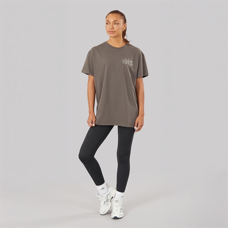 Womens Juniper Oversized T-Shirt Charcoal - Image 4