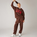 Womens LC Athletic Hoodie And Joggers Tracksuit Brown