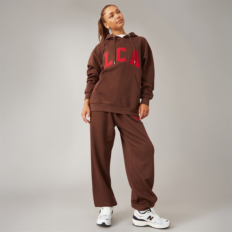 Womens LC Athletic Hoodie And Joggers Tracksuit Brown - Image 3