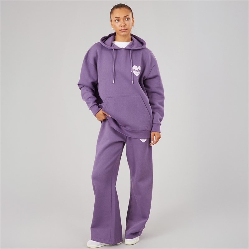 Womens Brinas Hoodie And Wide Leg Joggers Tracksuit Grape - Image 4