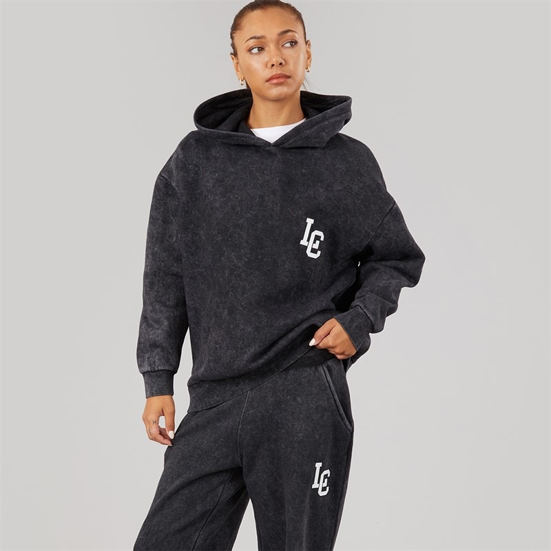 Womens Benton Hoodie And Wide Leg Joggers Tracksuit Black - Image 3