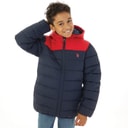 Boys Colour Block Yoke Puffer Jacket Navy Blazer