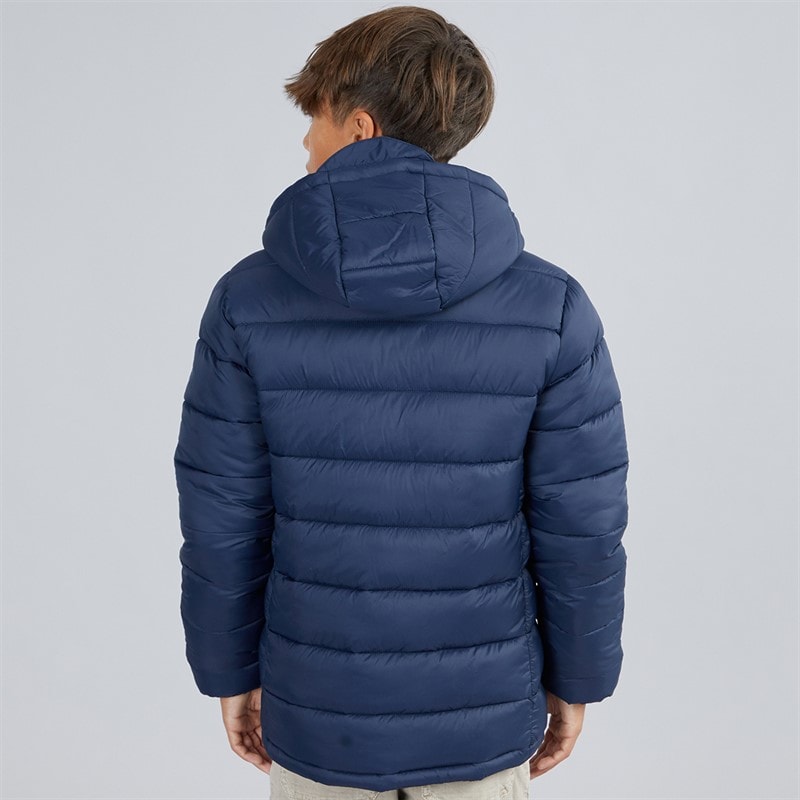 Boys Hooded Quilted Jacket Dark Sapphire Navy - Image 2