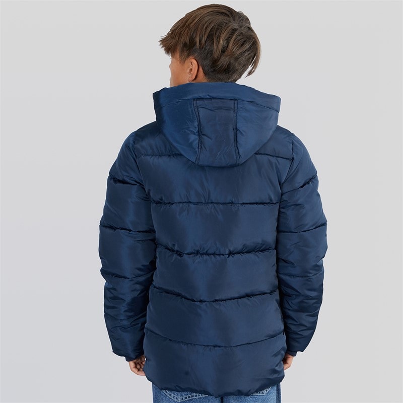 Boys Heavy Puffer Coat Navy Blazer - Image 2