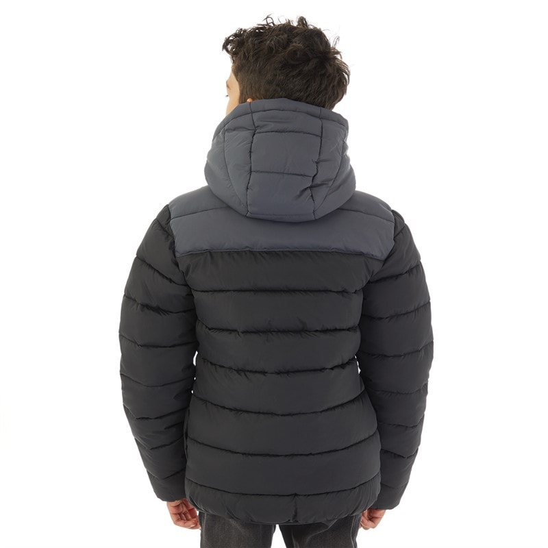 Boys Colour Block Yoke Puffer Jacket Black - Image 2