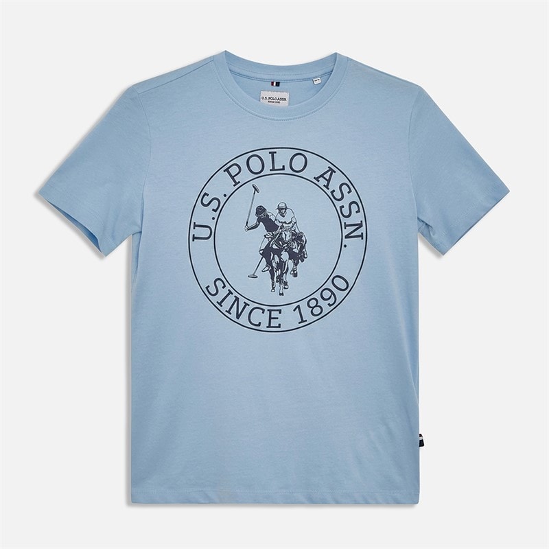 U.S. POLO ASSN. Boys USPA Circle Print T-Shirt Chambray Blue
