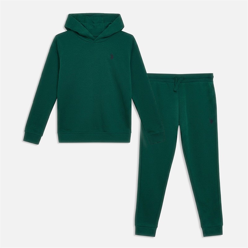 U.S. POLO ASSN. Boys DHM Hoodie And Joggers Tacksuit Rain Forest