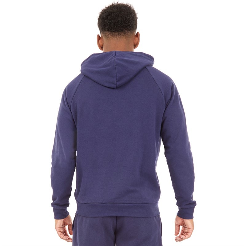 Mens UA Rival Fleece Logo Hoodie Midnight Navy/White - Image 2