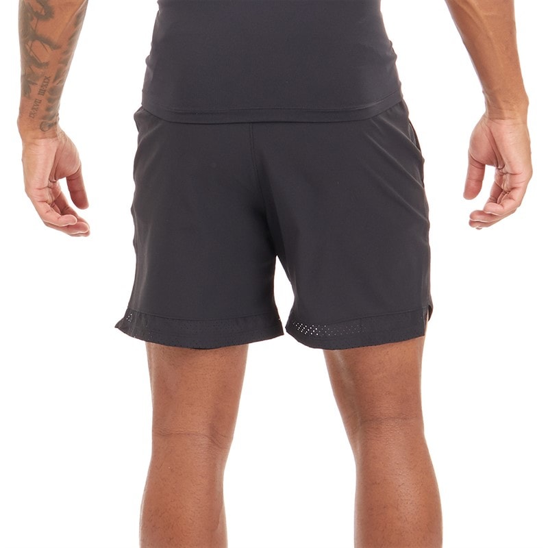 Mens UA Vanish Woven 6 Inch Shorts Black/Pitch Grey - Image 2