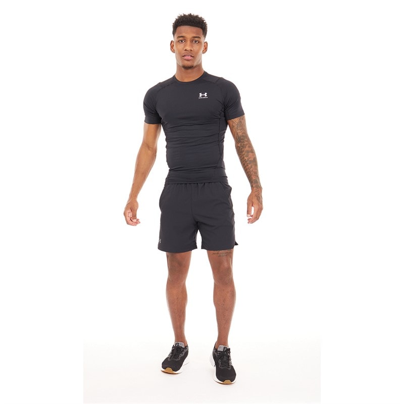Mens UA Vanish Woven 6 Inch Shorts Black/Pitch Grey - Image 4
