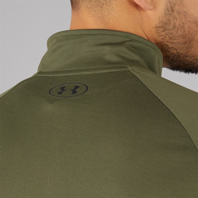 Mens UA Tech 2.0 1/2 Zip Marine OD Green/Black - Image 5