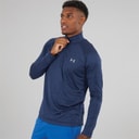 Mens UA Tech 2.0 1/2 Zip Academy/Steel