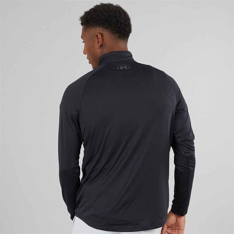 Mens UA Tech 2.0 1/2 Zip Black/Charcoal - Image 2