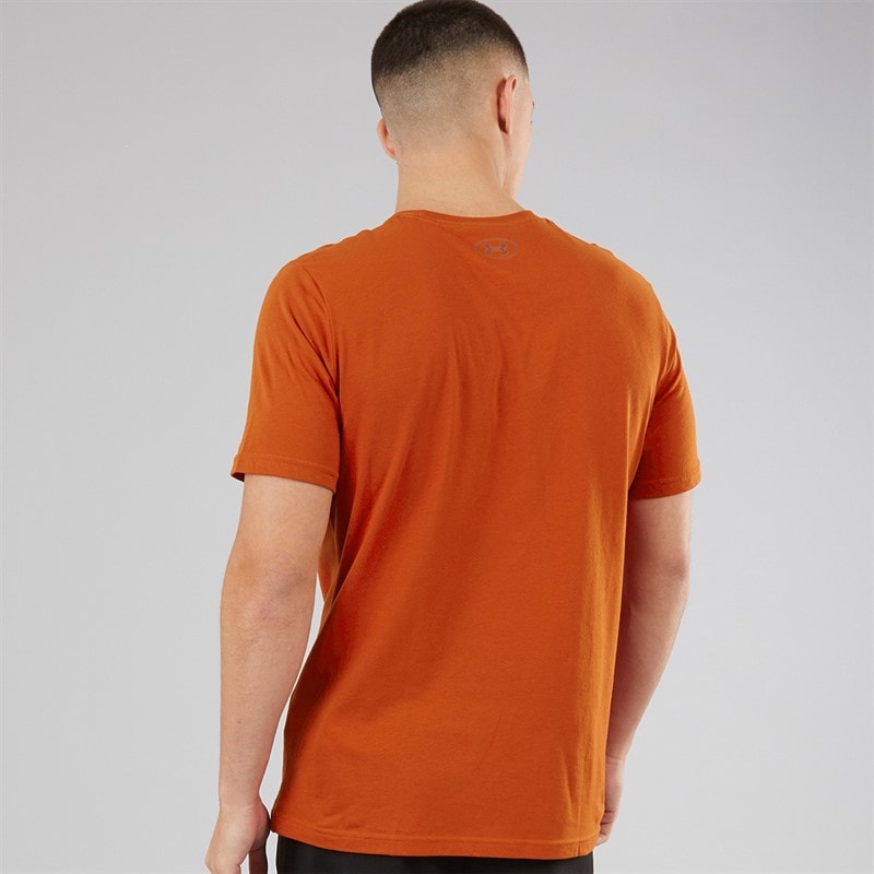 Under Armour Mens UA Sportstyle Left Chest Short Sleeve T-Shirt Surplus Orange/Cinna Red - Image 2