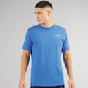 Mens UA Sportstyle Left Chest Short Sleeve T-Shirt Blue Atlantis/Blue Calm