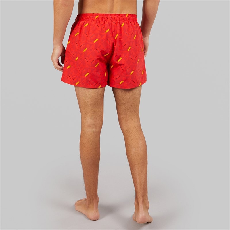 Mens Racer Swim Shorts Red/Orange/Navy - Image 2