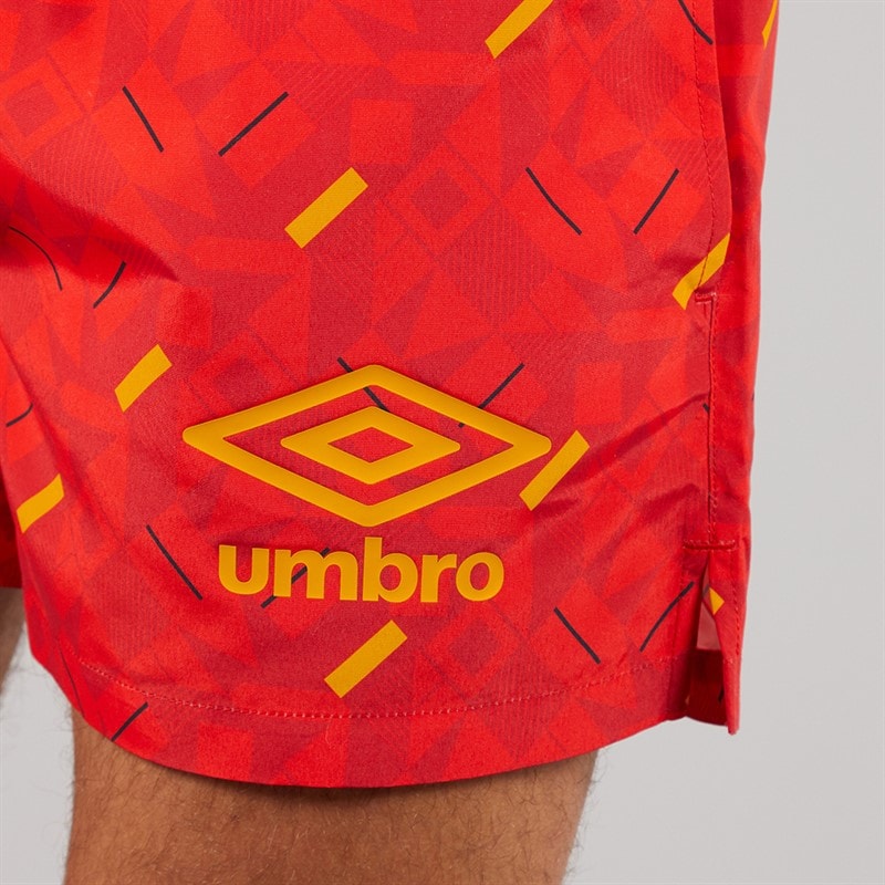 Mens Racer Swim Shorts Red/Orange/Navy - Image 3