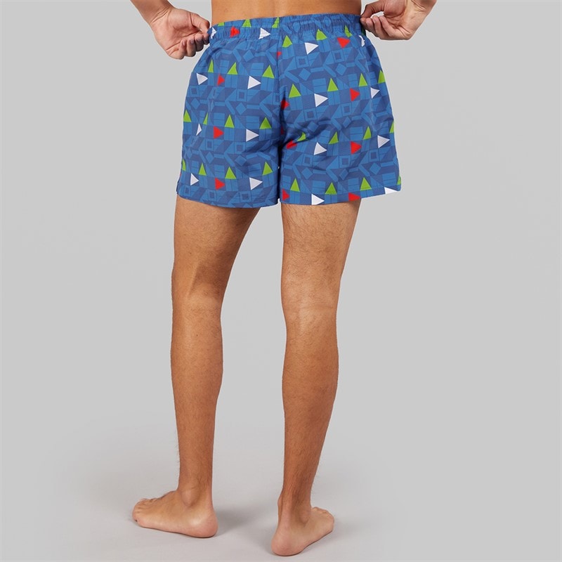 Mens Racer Swim Shorts Blue/Red/Green/White - Image 2