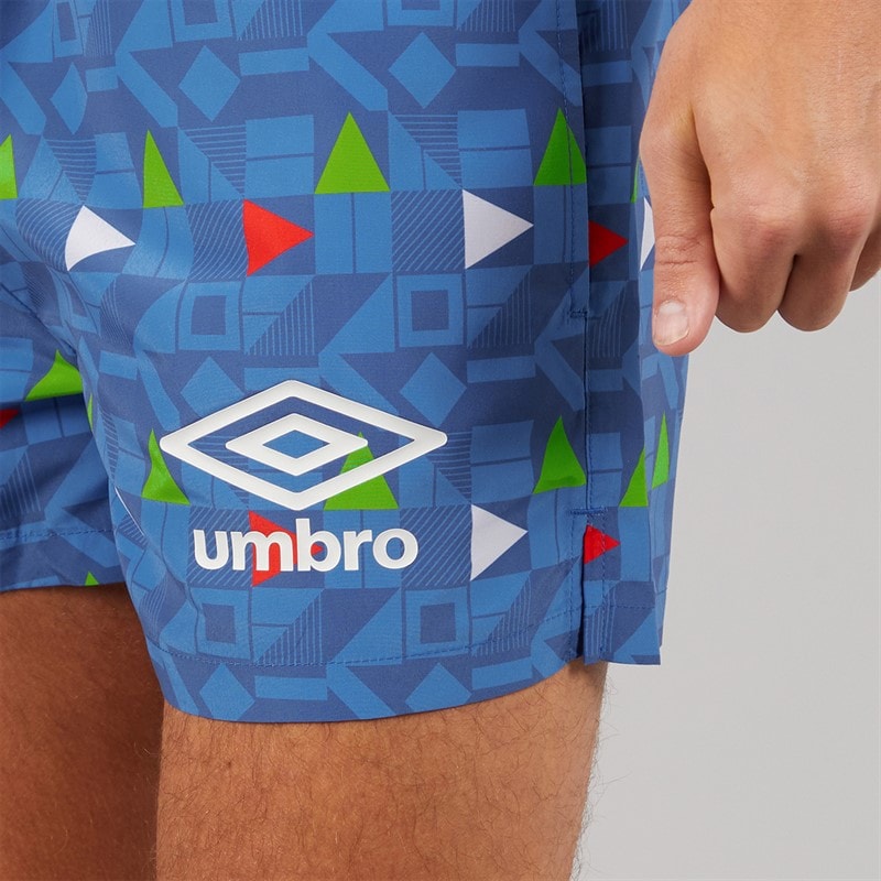 Mens Racer Swim Shorts Blue/Red/Green/White - Image 3