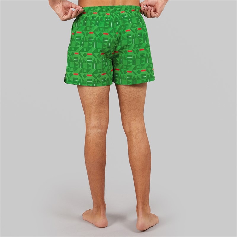 Mens Racer Swim Shorts Green/Red/White - Image 2