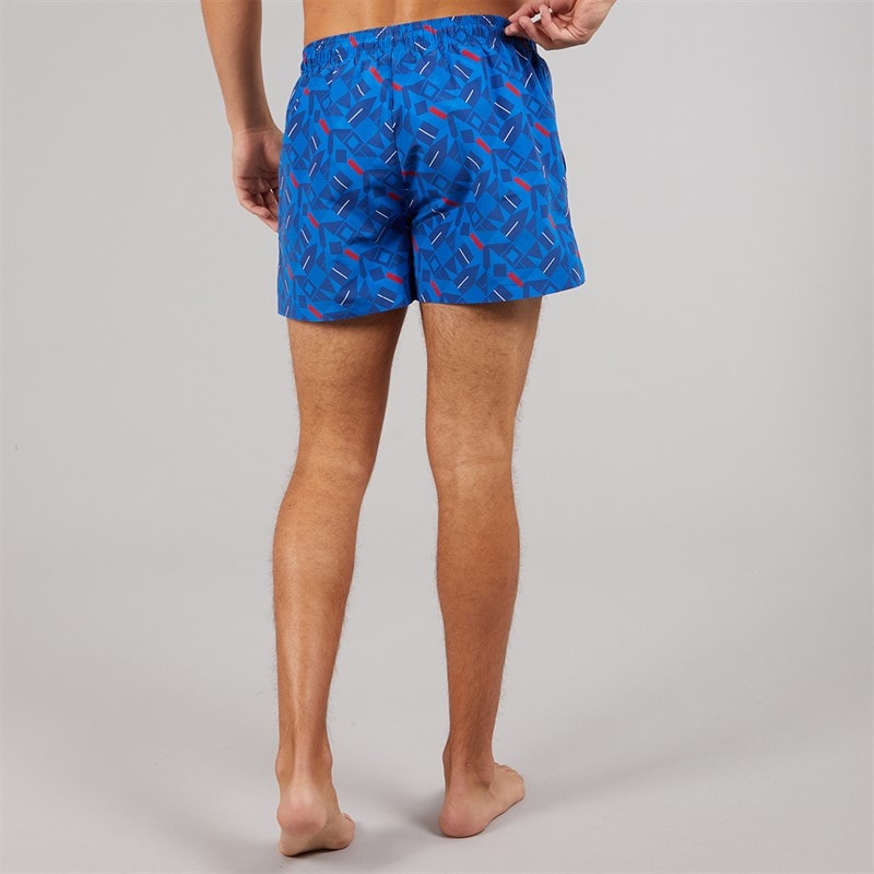 Mens Racer Swim Shorts Blue/Red/White - Image 2
