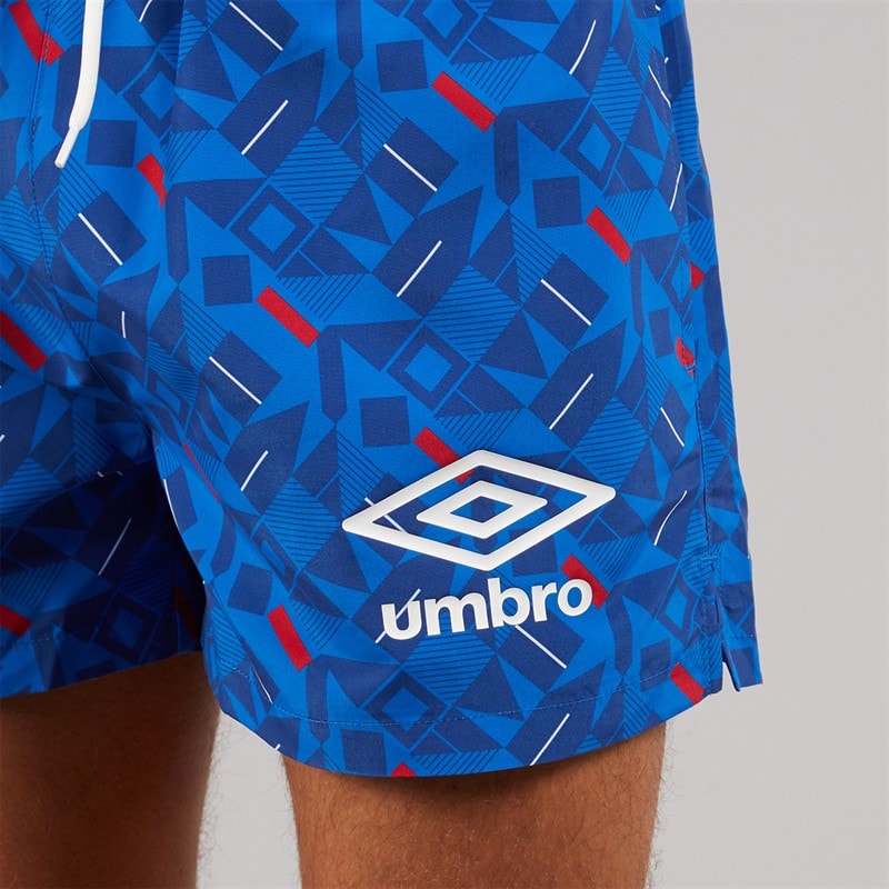 Mens Racer Swim Shorts Blue/Red/White - Image 3