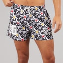 Mens Racer Swim Shorts White/Black/Gold/Red