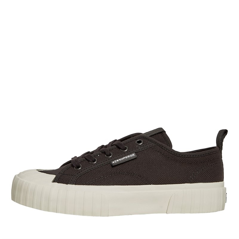 Womens 2630 Stripe Webbing Canvas Trainers Black Bristol/Avorio - Image 1