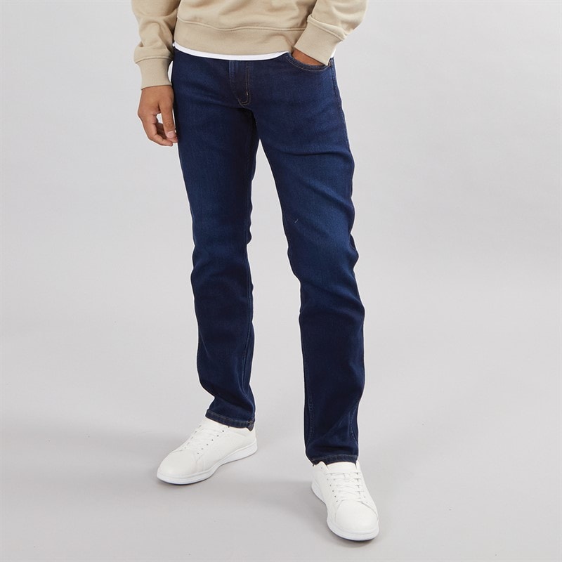 Mens Greensboro Regular Straight Cord Trousers Cosmic Blue - Image 1