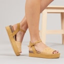 Womens Norma Chunky Ankle Strap Sandals Warm Sand